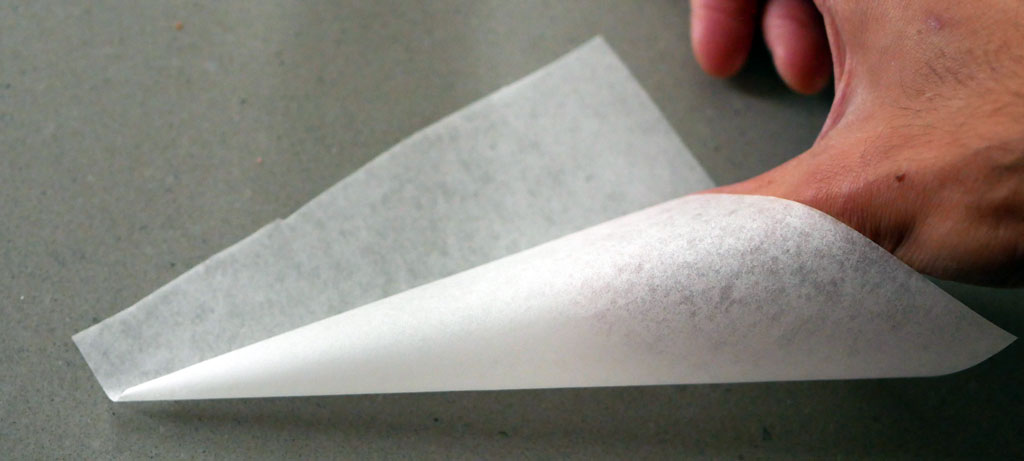 Making a cone out of parchment squares