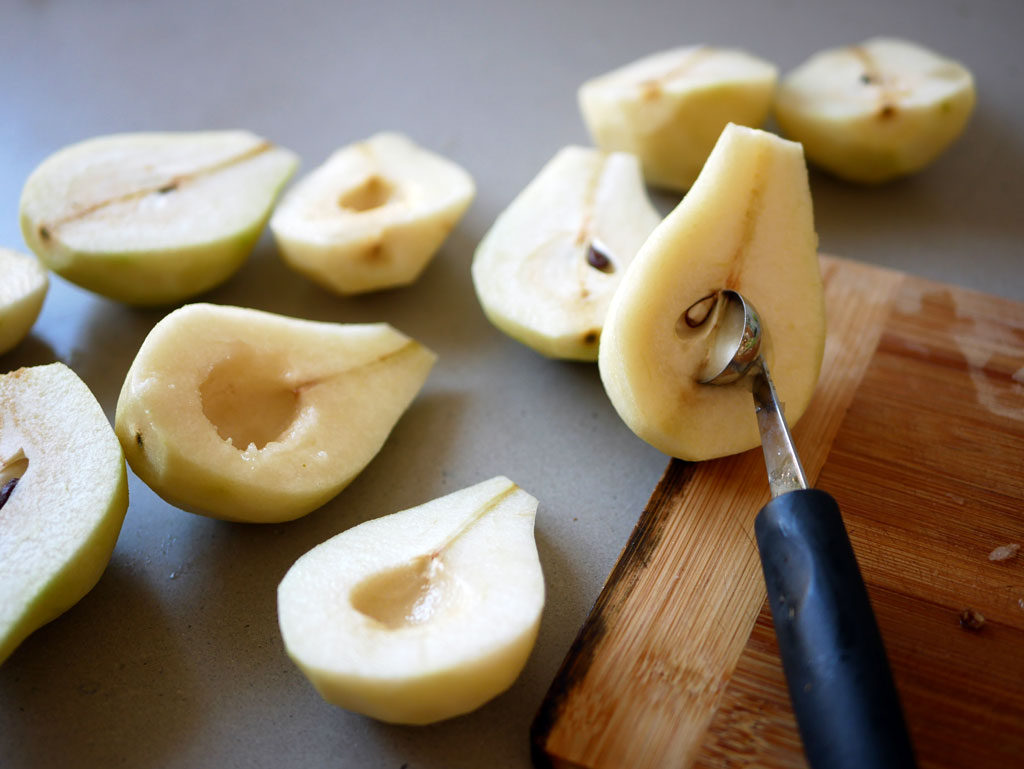 Coring pears