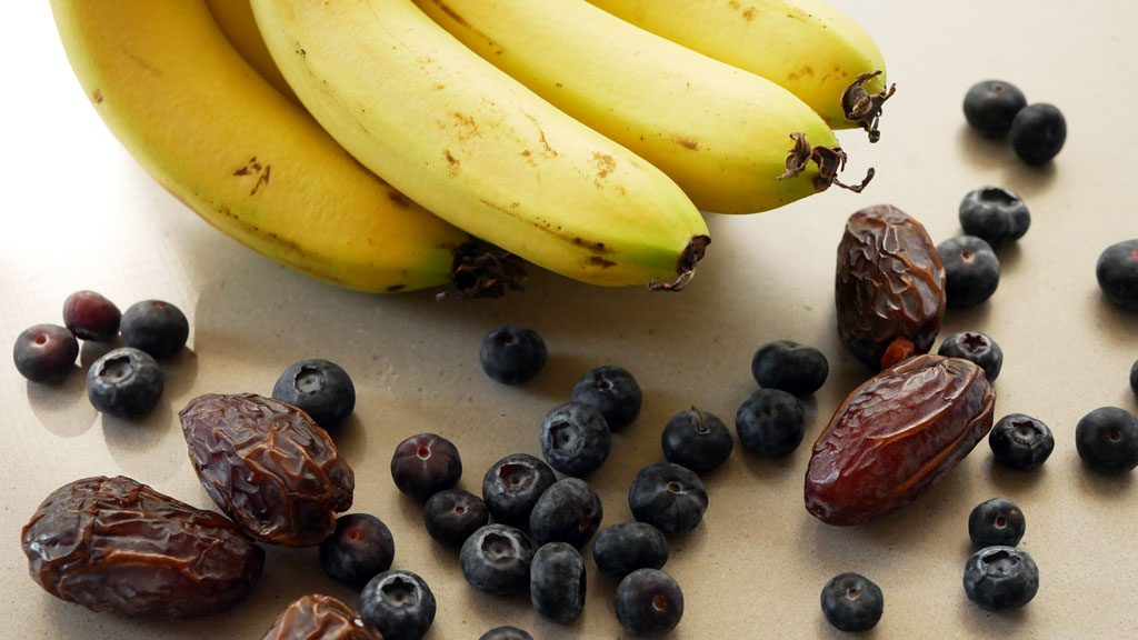 Bananas, blueberries and dates