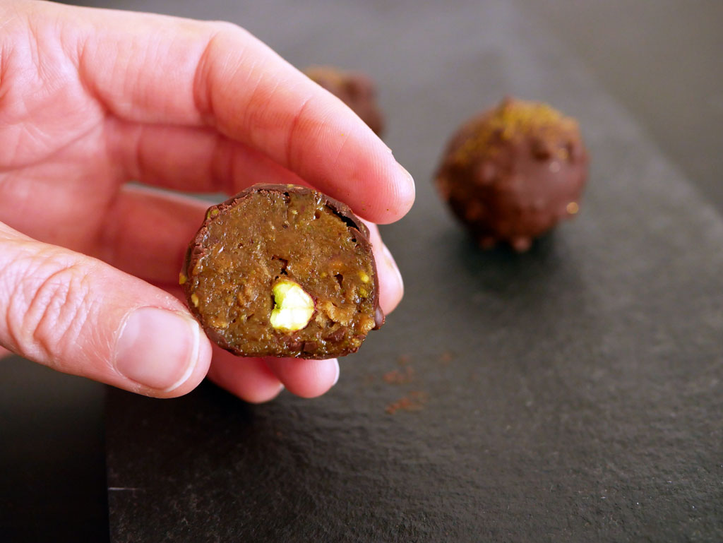 Inside a Pistachio Ferrero Rocher